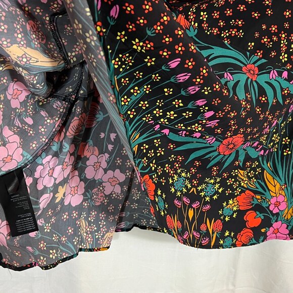 Free People Dress -Strawberry Fields Black Floral Summer Mini, Size: M - Picture 9 of 16